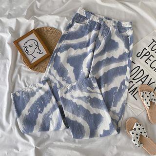 High-waist Tie-dye Straight Leg Jeans
