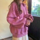Color Sweatshirt / Spaghetti Strap Midi A-line Pleated Dress