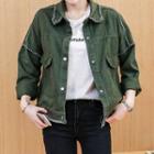 Embroidered Frayed Edge Denim Jacket