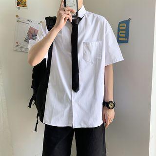 Pocket Detail Short-sleeve Shirt / Shorts / Cropped Straight-fit Pants