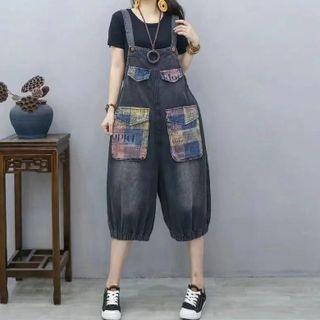 Flap Pocket Denim Jumper Shorts