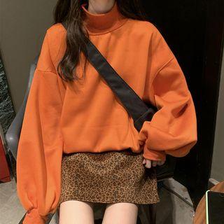 Oversize Pullover / Leopard A-line Skirt