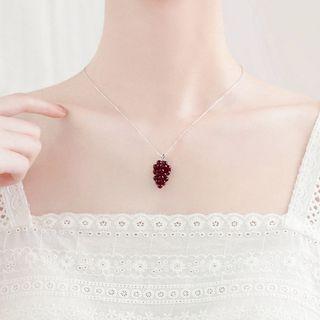 925 Sterling Silver Grape Pendant Necklace Silver - One Size