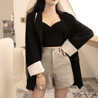 Cropped Camisole Top / High-waist Shorts / Blazer