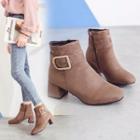 Belted Chunky-heel Ankle Boots