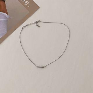 Curve Pendant Alloy Necklace Silver - One Size