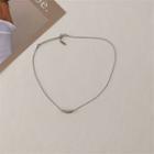 Curve Pendant Alloy Necklace Silver - One Size
