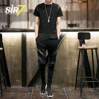 Set: Print Short-sleeve T-shirt + Sweatpants