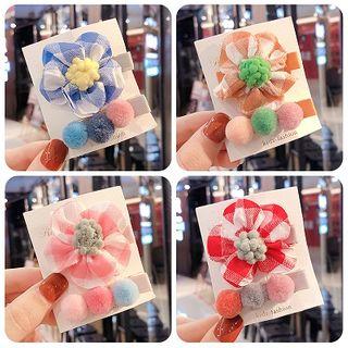 Plaid Flower Pumps Hair Clip