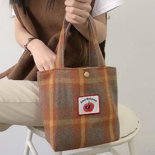 Cartoon Print Plaid Lunch Bag