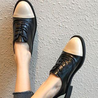Color Panel Lace-up Loafers