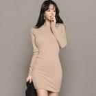 Mock-neck Long-sleeve Bodycon Dress
