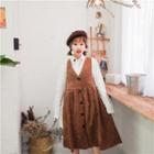 Sleeveless Corduroy A-line Dress