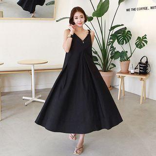 Knotted-strap A-line Maxi Dress