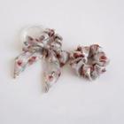 Floral Print Scrunchie / Bow Coil Hair Tie