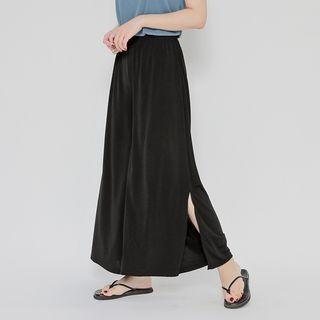 Band-waist Slashed Culottes