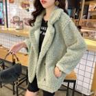 Faux Shearling Snap Button Jacket