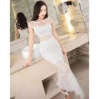 Sheath Lace Evening Gown