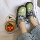Plaid Lace-up Platform Shoes