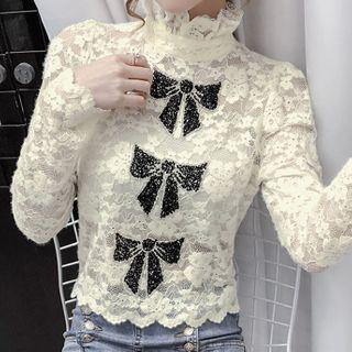 Lace Bow Detail Blouse