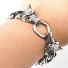 Stainless Steel Wolf Genuine Leather Bracelet As Shown In Figure - One Size