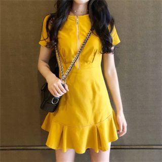 Half-zip Mermaid Mini Dress