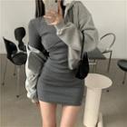 Plain Dress/plain Hoodie With Zip