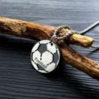 Stainless Steel Soccer Pendant Necklace