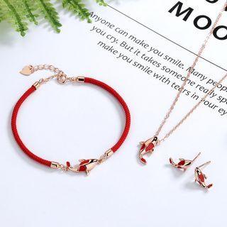 Carp Fish Red String Bracelet / Necklace / Earring
