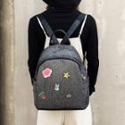 Matte Backpack With Brooch