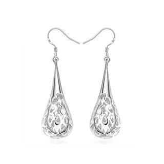 Fashion Elegant Water Drop Shaped Pierced Earrings Silver - One Size