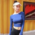 Sport Long-sleeve Cutout Cropped Top