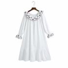 Bell-sleeve Floral Tiered Mini A-line Dress