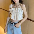 Ruched Sleeveless Cropped Top