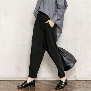 Seam-trim Harem Pants Black - One Size