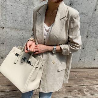 Peak-lapel Hemp Blazer