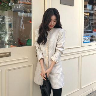 Pocket-detail Tweed Minidress