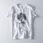Short-sleeve Tree Embroidery T-shirt