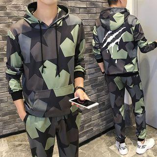 Set: Star Print Hoodie + Jogger Pants