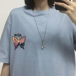 Butterfly Print Short-sleeve Tee