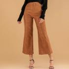 Faux Suede Boot-cut Pants