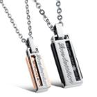 Engraved Couple Matching Stainless Steel Necklace