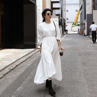 Round-neck Dip-back Maxi Dress