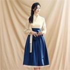 Tall Size Modern Hanbok Pleated Tie-waist Wrap Skirt