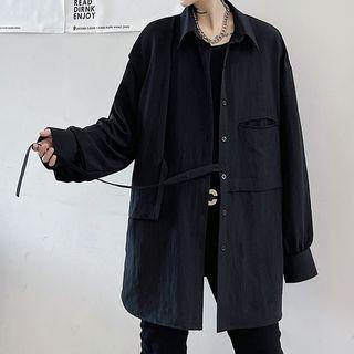Long Sleeve Plain Long Shirt