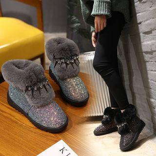Sequined Short Boots