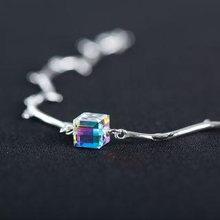 925 Sterling Silver Faux Crystal Branches Bracelet As Shown In Figure - One Size