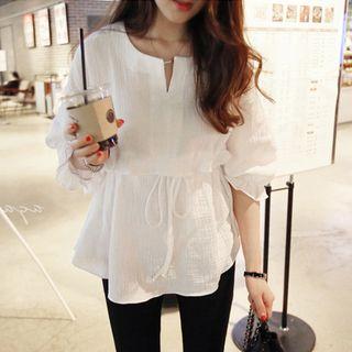 Drawstring Waist Blouse