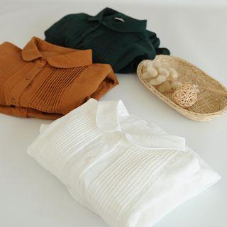 Long-sleeve Accordion Pleat Shirt