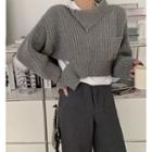 Collar Sweater / Wide-leg Dress Pants